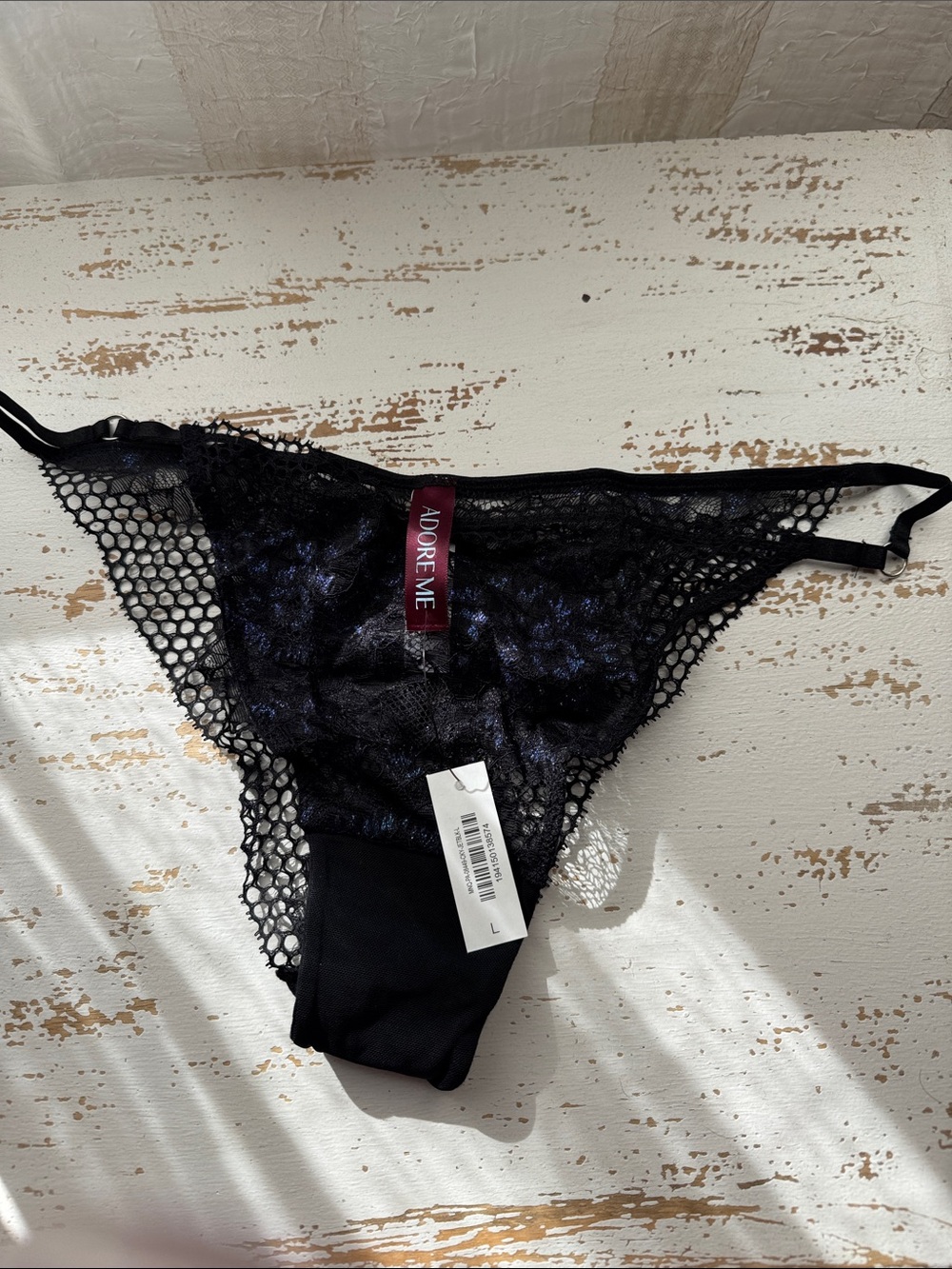 Adore Me Black Lace & Mesh Panty